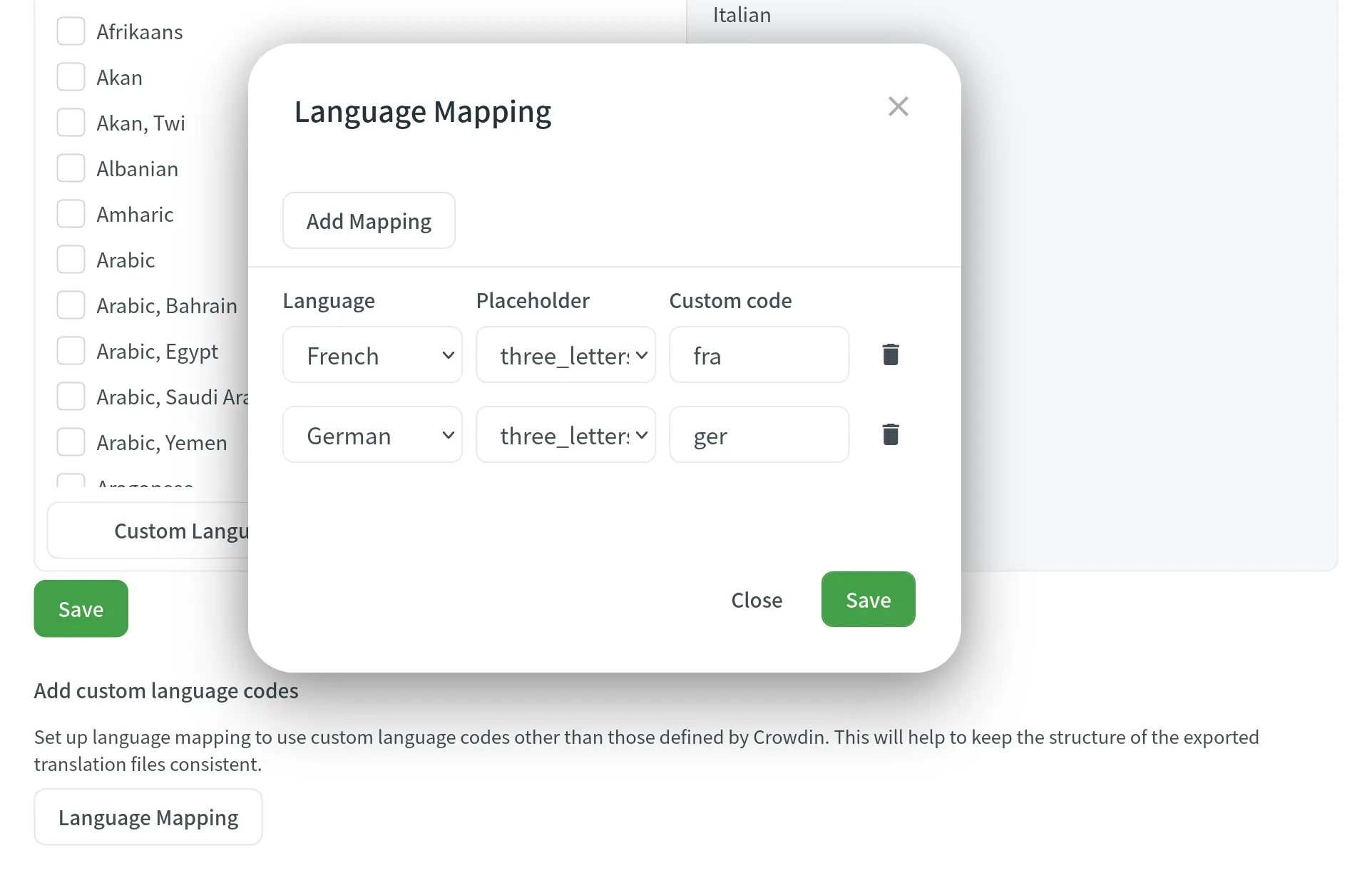 Language Mapping